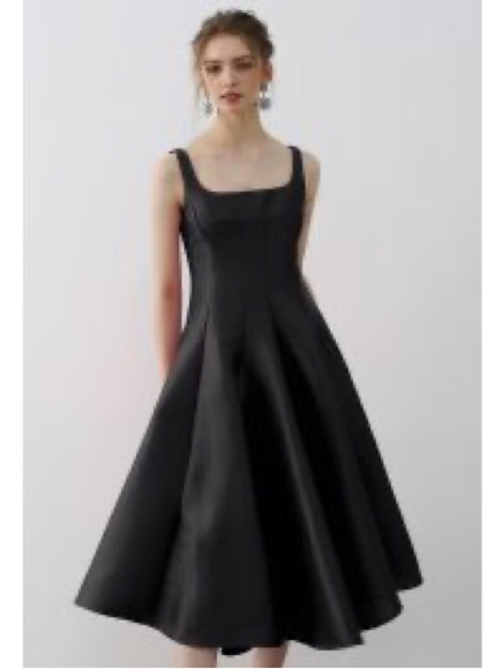 Chicwish Black Sleeveless Midi Fit-and-Flare Dress